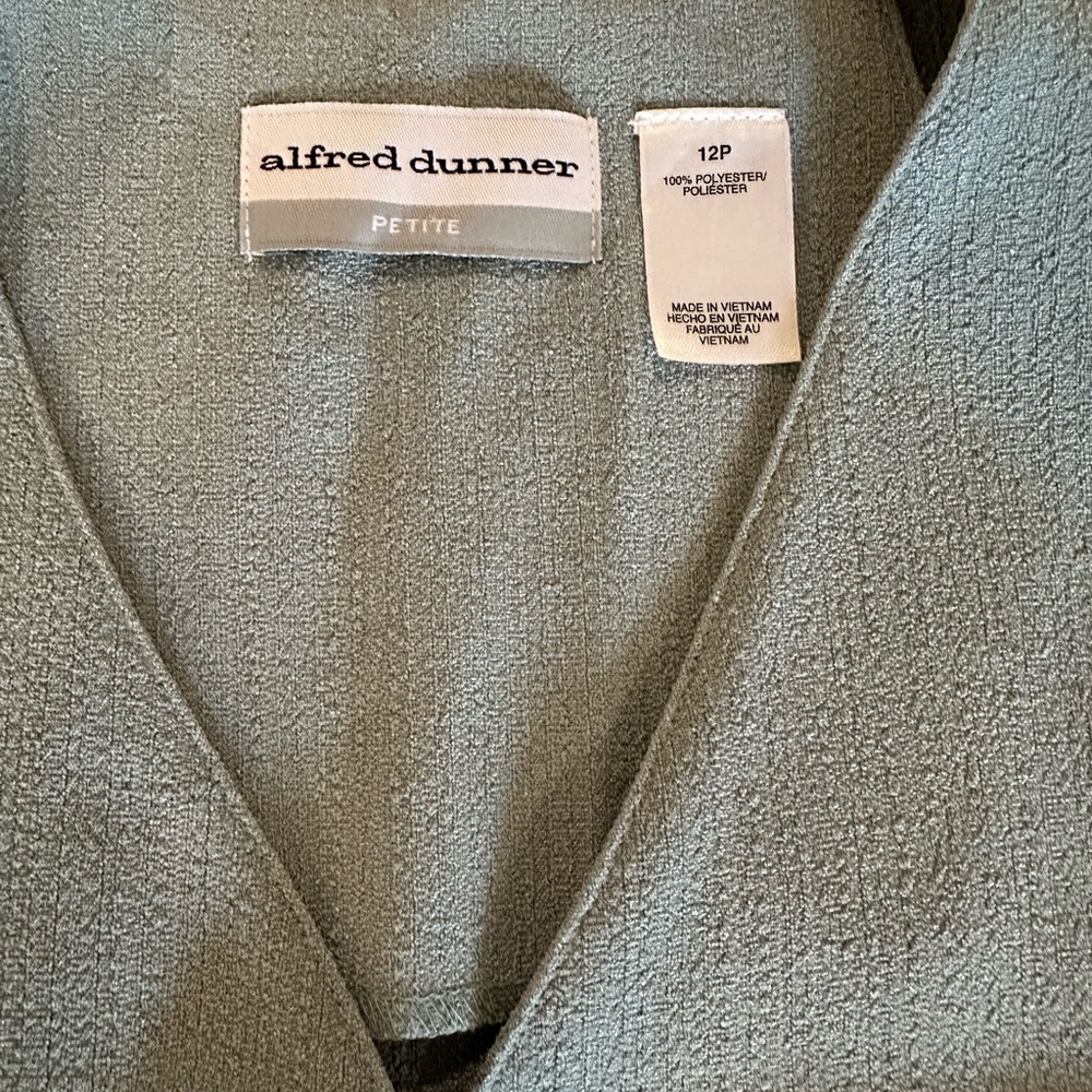 Vintage Alfred Dunner Teal Button-Accent Pants & Top Set - Picture 3 of 8